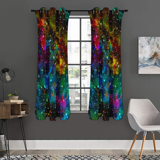 Abstract Colorful Galaxy Space Print Curtain