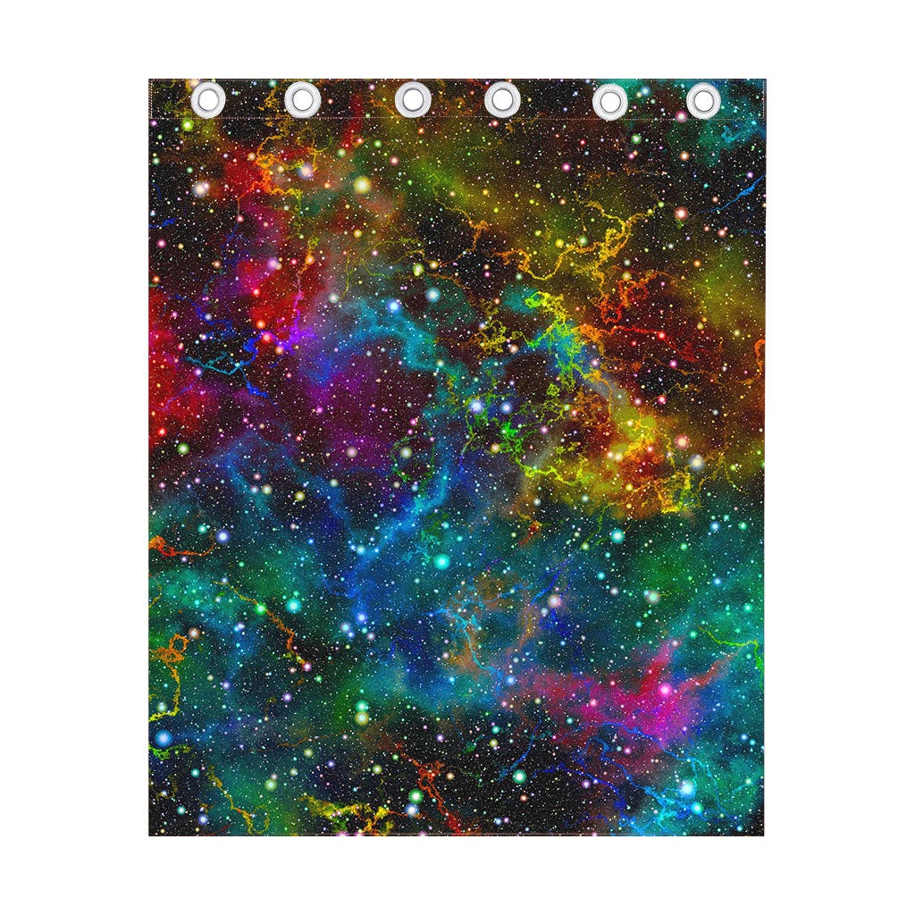 Abstract Colorful Galaxy Space Print Curtain
