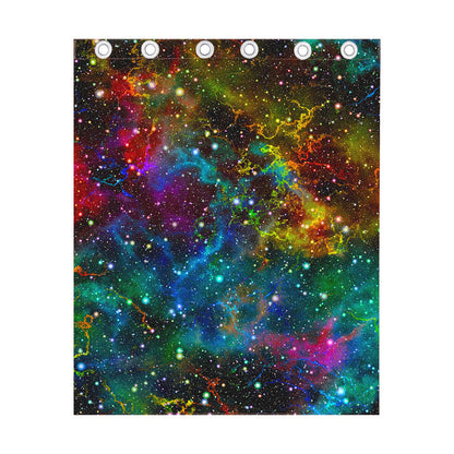 Abstract Colorful Galaxy Space Print Curtain