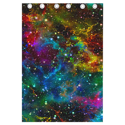 Abstract Colorful Galaxy Space Print Curtain