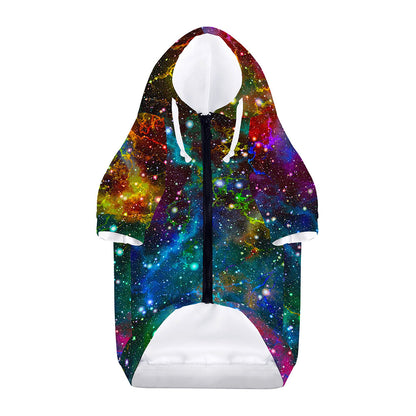 Abstract Colorful Galaxy Space Print Dog Zip Up Hoodie