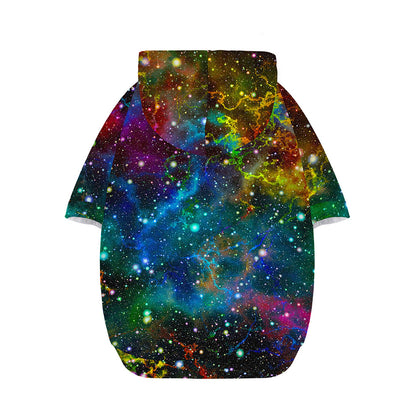 Abstract Colorful Galaxy Space Print Dog Zip Up Hoodie