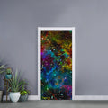 Abstract Colorful Galaxy Space Print Door Sticker