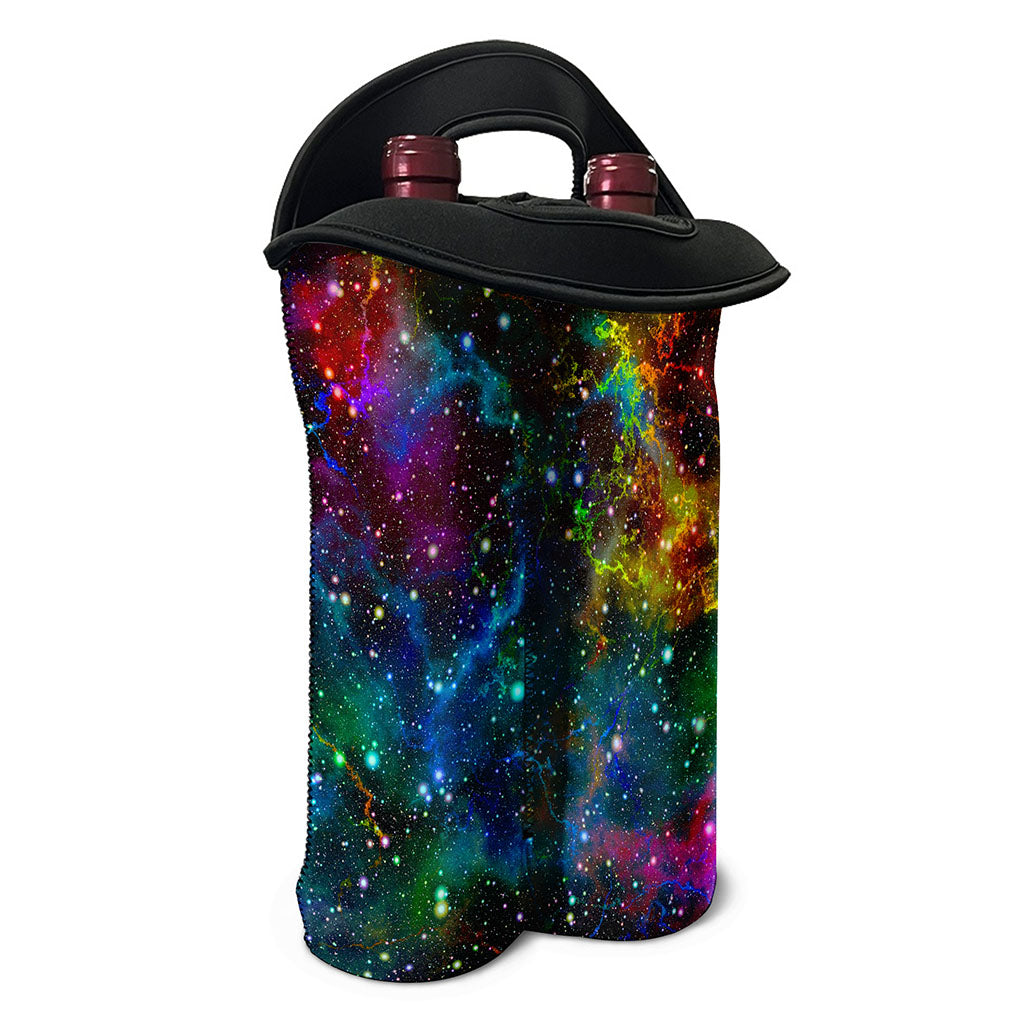 Abstract Colorful Galaxy Space Print Double Neoprene Wine Tote