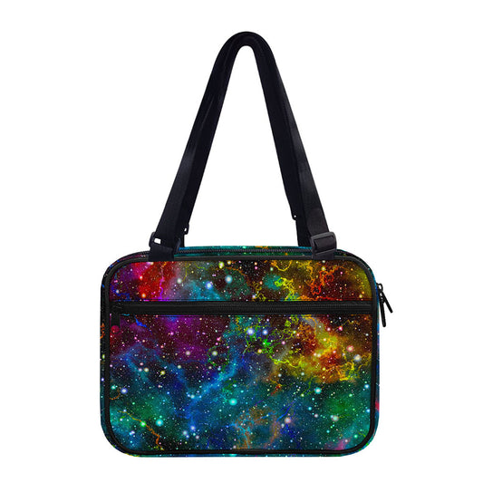 Abstract Colorful Galaxy Space Print Double Strap Bible Bag