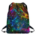 Abstract Colorful Galaxy Space Print Drawstring Backpack