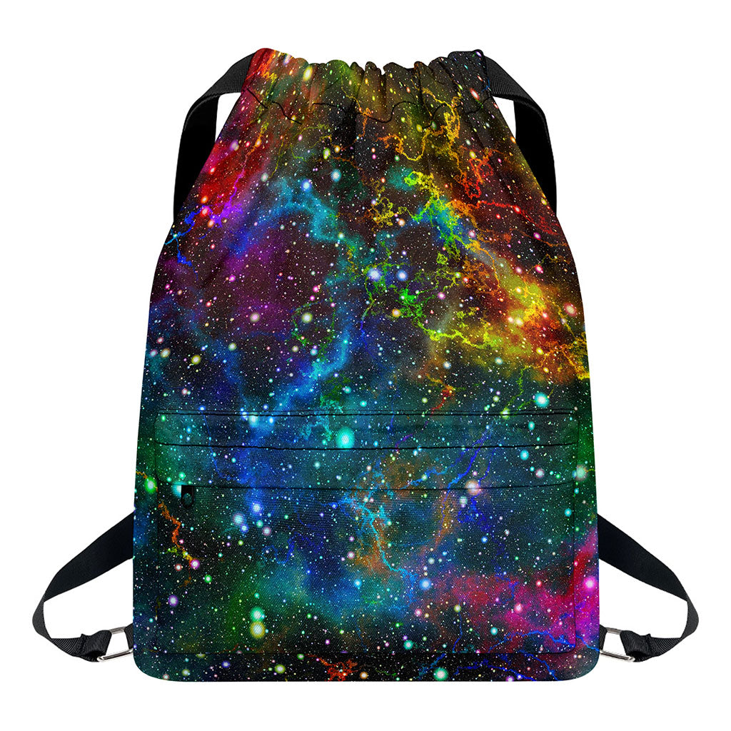 Abstract Colorful Galaxy Space Print Drawstring Backpack