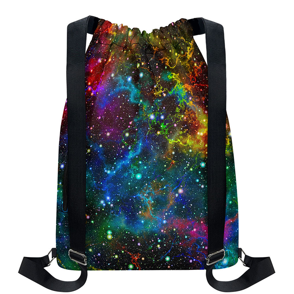 Abstract Colorful Galaxy Space Print Drawstring Backpack