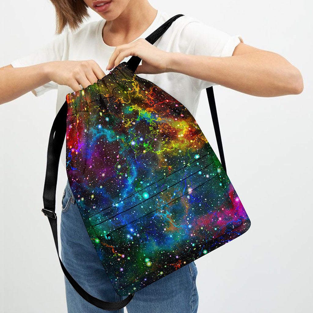 Abstract Colorful Galaxy Space Print Drawstring Backpack