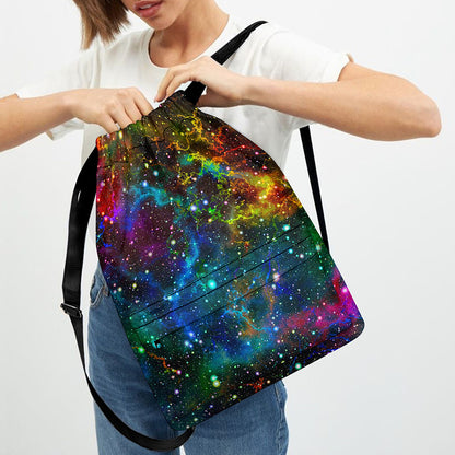 Abstract Colorful Galaxy Space Print Drawstring Backpack
