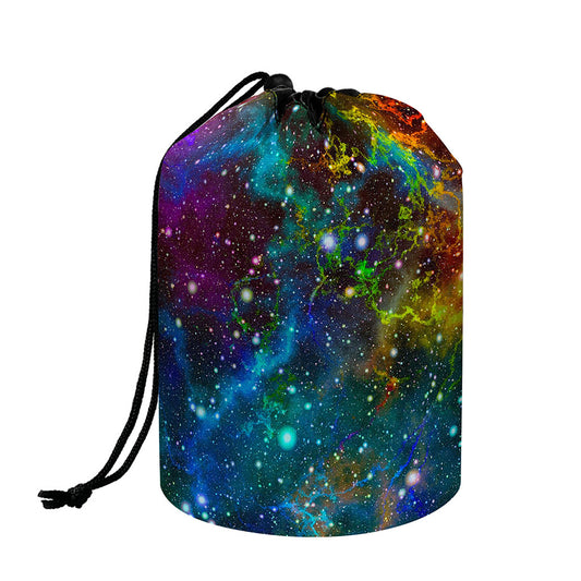 Abstract Colorful Galaxy Space Print Drawstring Makeup Bag