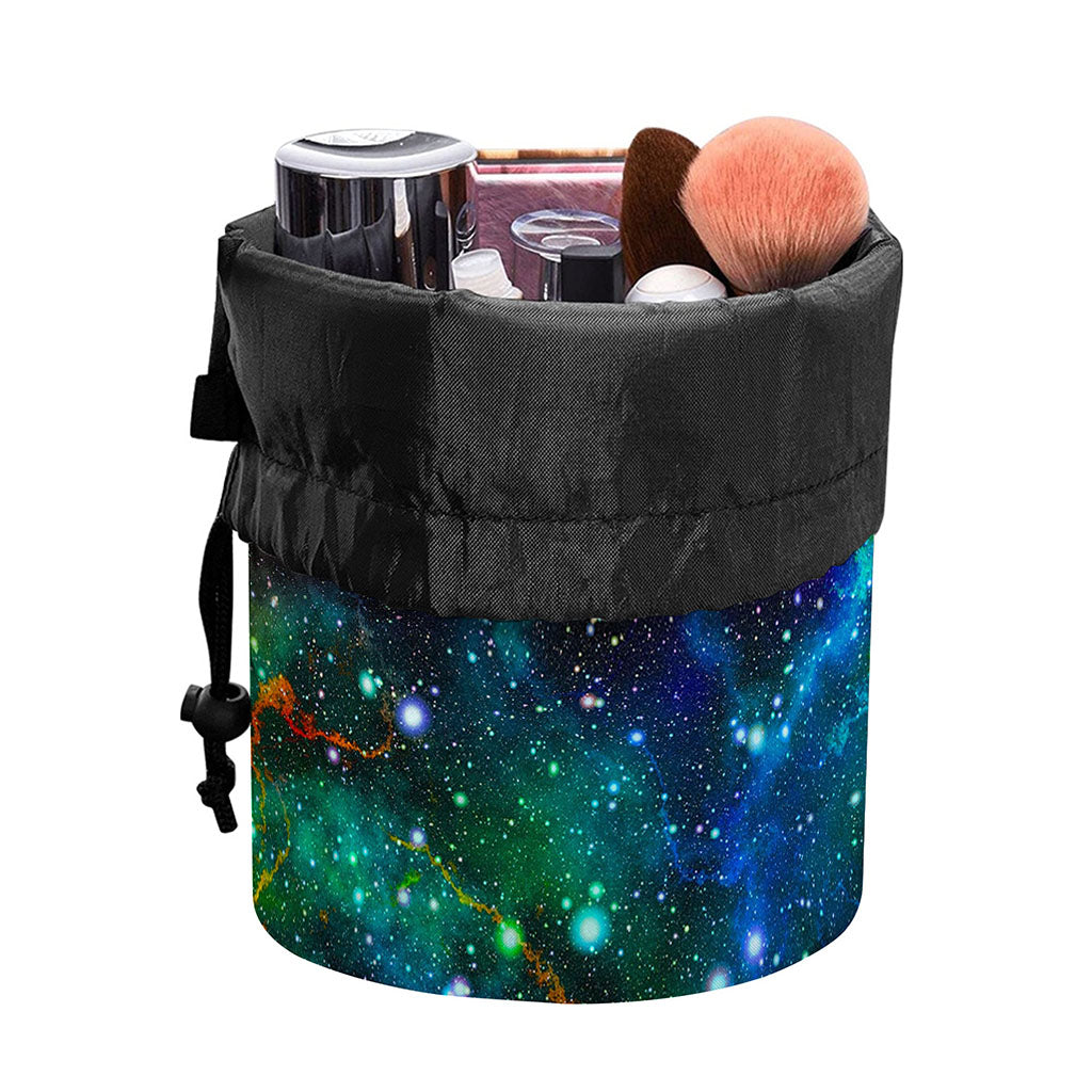 Abstract Colorful Galaxy Space Print Drawstring Makeup Bag