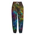Abstract Colorful Galaxy Space Print Fleece Lined Knit Pants