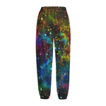 Abstract Colorful Galaxy Space Print Fleece Lined Knit Pants