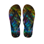Abstract Colorful Galaxy Space Print Flip Flops