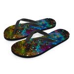 Abstract Colorful Galaxy Space Print Flip Flops