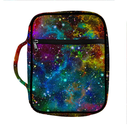 Abstract Colorful Galaxy Space Print Front Pocket Bible Bag