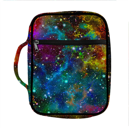 Abstract Colorful Galaxy Space Print Front Pocket Bible Bag