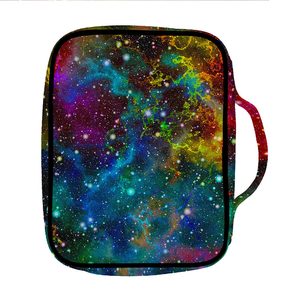 Abstract Colorful Galaxy Space Print Front Pocket Bible Bag