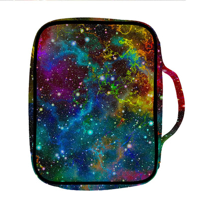 Abstract Colorful Galaxy Space Print Front Pocket Bible Bag