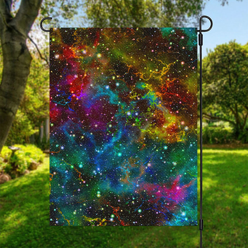 Abstract Colorful Galaxy Space Print Garden Flag