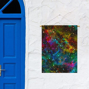 Abstract Colorful Galaxy Space Print Garden Flag