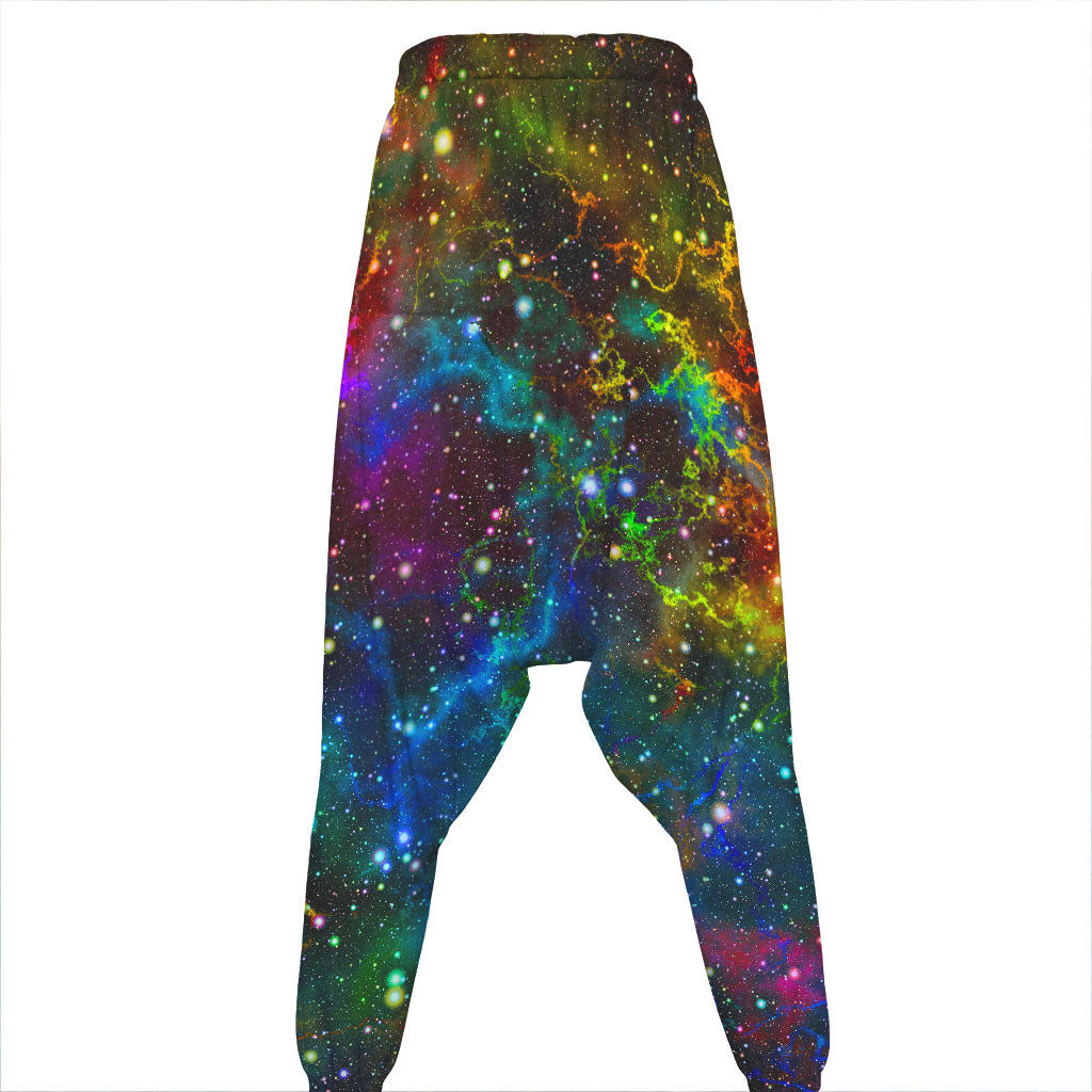 Abstract Colorful Galaxy Space Print Hammer Pants