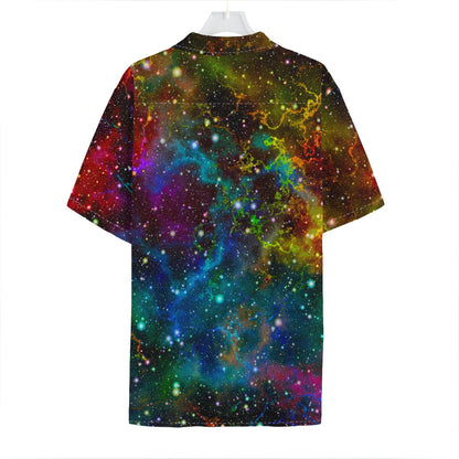Abstract Colorful Galaxy Space Print Hawaiian Shirt