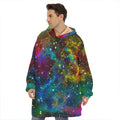 Abstract Colorful Galaxy Space Print Hoodie Blanket