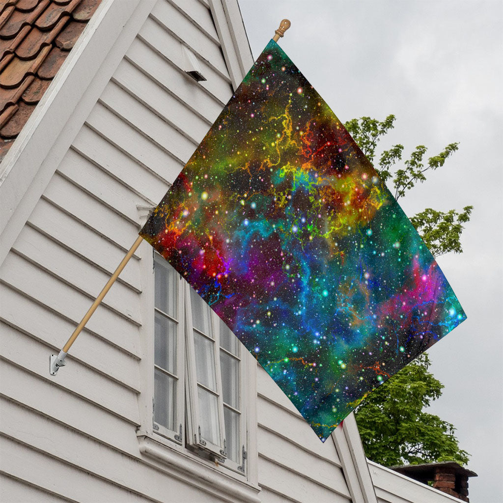 Abstract Colorful Galaxy Space Print House Flag