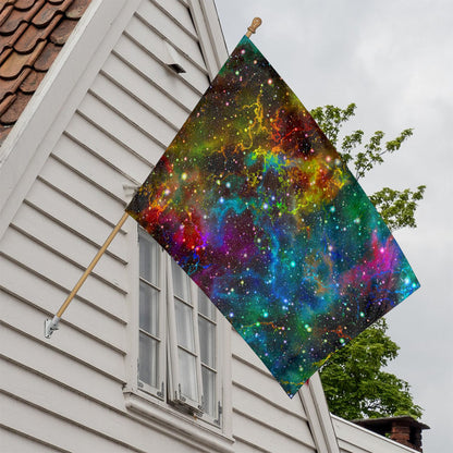 Abstract Colorful Galaxy Space Print House Flag