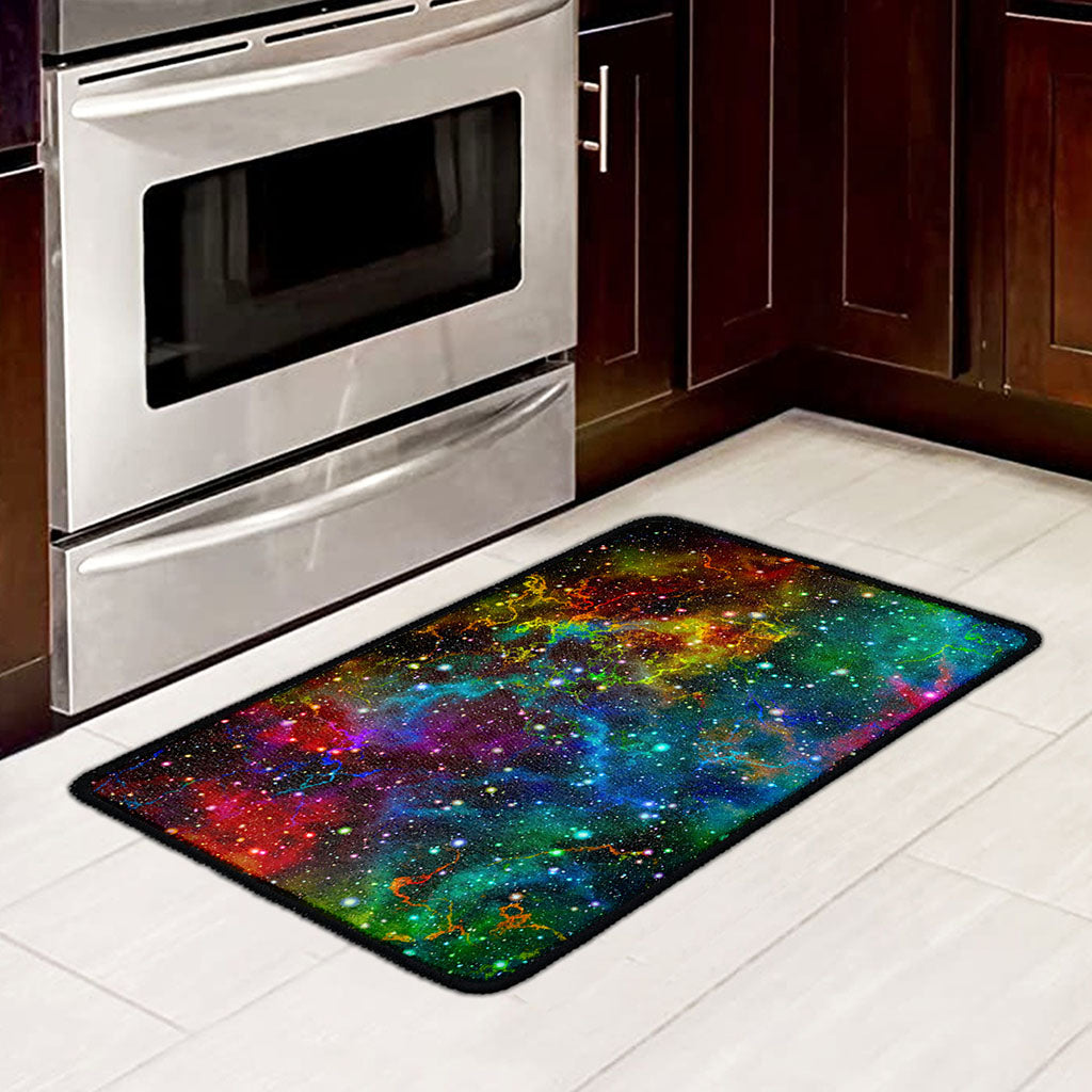 Abstract Colorful Galaxy Space Print Kitchen Mat