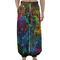 Abstract Colorful Galaxy Space Print Lantern Pants