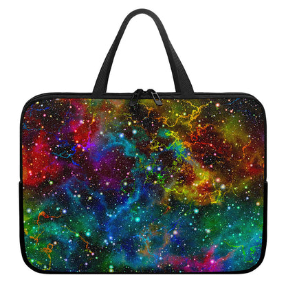 Abstract Colorful Galaxy Space Print Laptop Sleeve With Handle