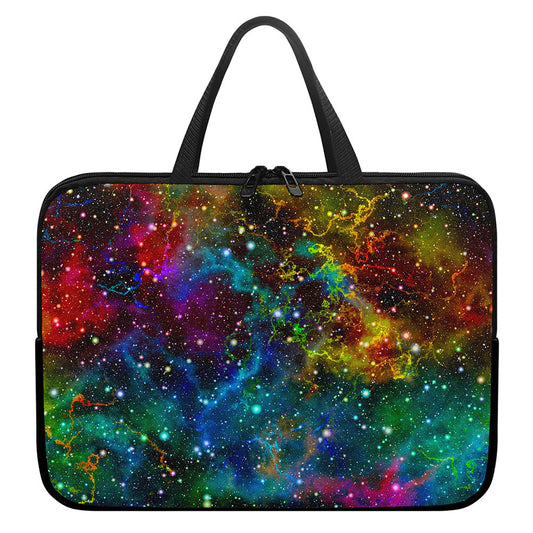 Abstract Colorful Galaxy Space Print Laptop Sleeve With Handle