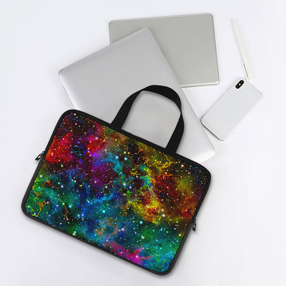 Abstract Colorful Galaxy Space Print Laptop Sleeve With Handle