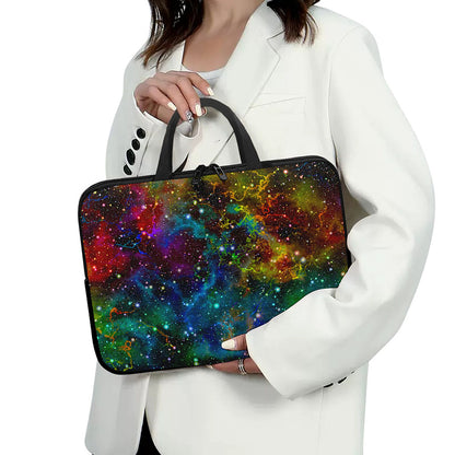 Abstract Colorful Galaxy Space Print Laptop Sleeve With Handle