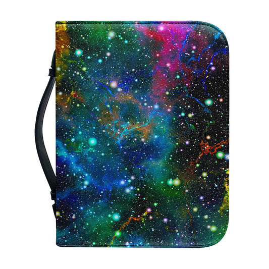 Abstract Colorful Galaxy Space Print Leather Bible Cover