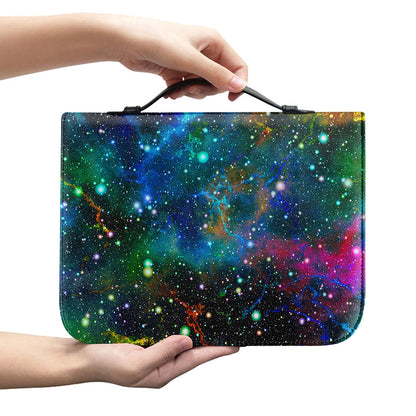 Abstract Colorful Galaxy Space Print Leather Bible Cover