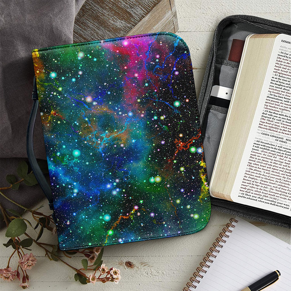 Abstract Colorful Galaxy Space Print Leather Bible Cover
