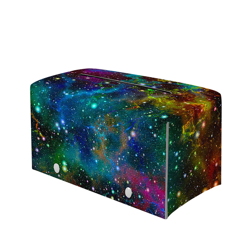 Abstract Colorful Galaxy Space Print Leather Tissue Box Cover