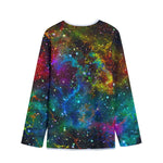 Abstract Colorful Galaxy Space Print Long Sleeve Short Coat