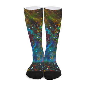 Abstract Colorful Galaxy Space Print Long Socks