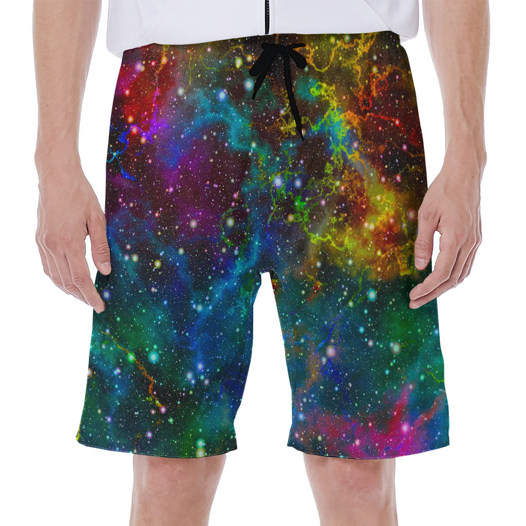 Abstract Colorful Galaxy Space Print Men's Beach Shorts