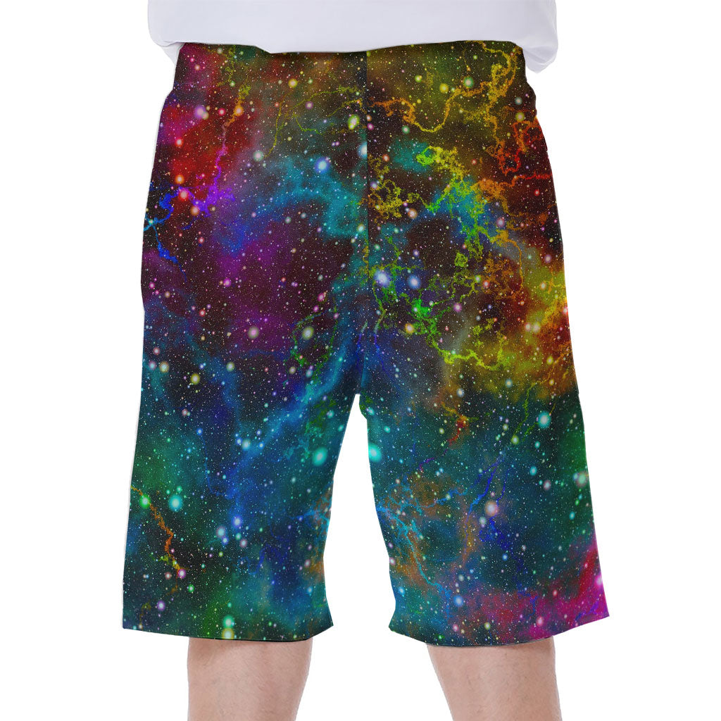 Abstract Colorful Galaxy Space Print Men's Beach Shorts