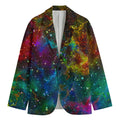 Abstract Colorful Galaxy Space Print Men's Blazer