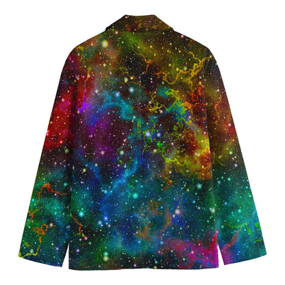 Abstract Colorful Galaxy Space Print Men's Blazer