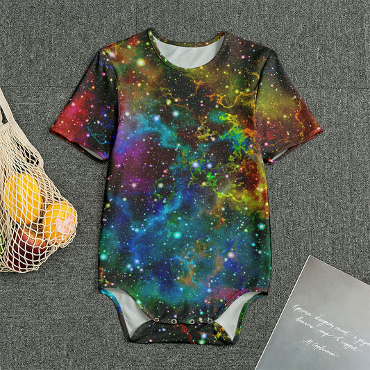 Abstract Colorful Galaxy Space Print Men's Bodysuit