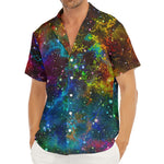 Abstract Colorful Galaxy Space Print Men's Deep V-Neck Shirt