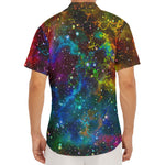 Abstract Colorful Galaxy Space Print Men's Deep V-Neck Shirt